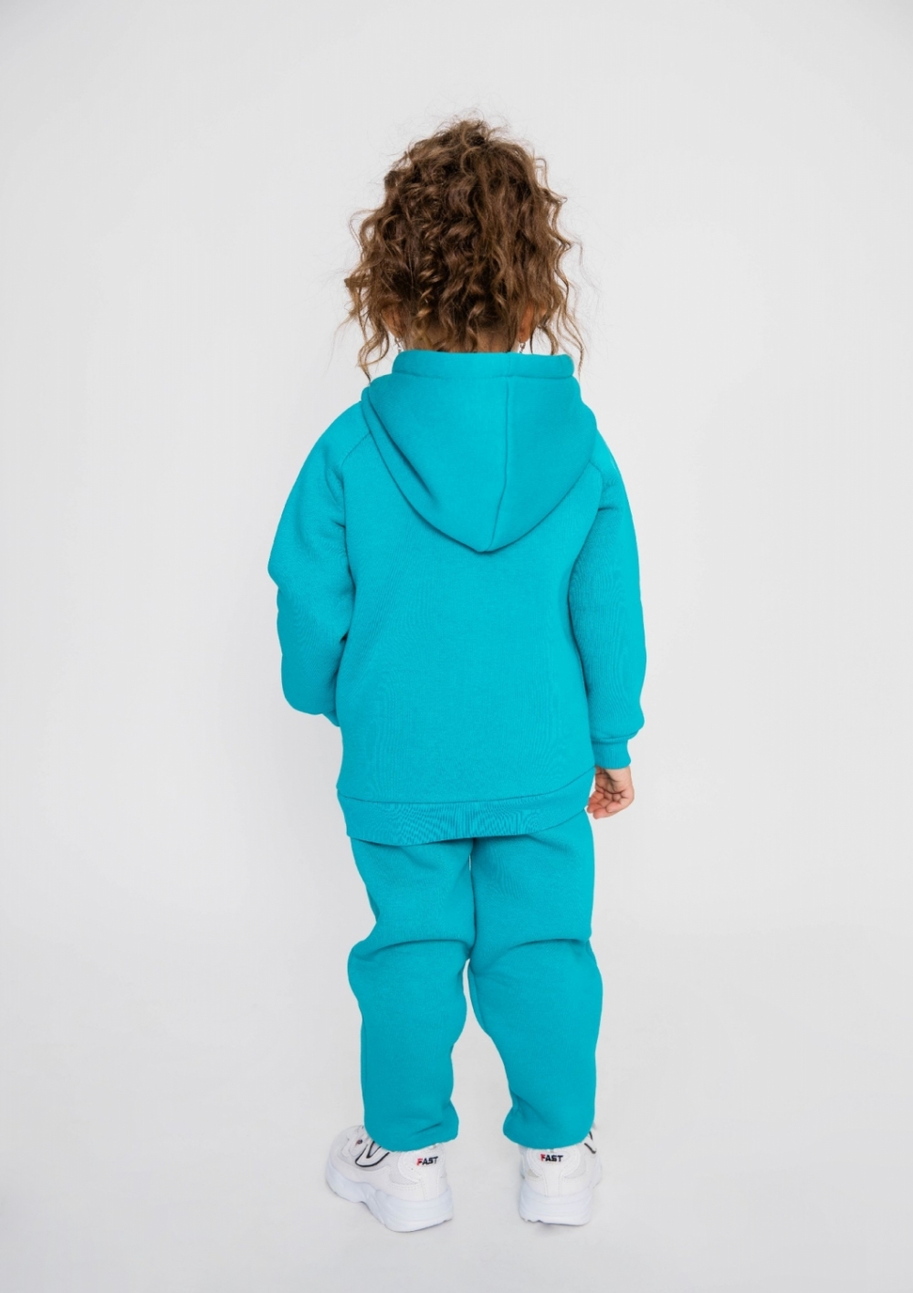 296-Б. Свитшот с капюшоном + Штаны, хлопок 65%, 35% ПЭ, 3-х нитка (начес) бирюза 98,104,110,116