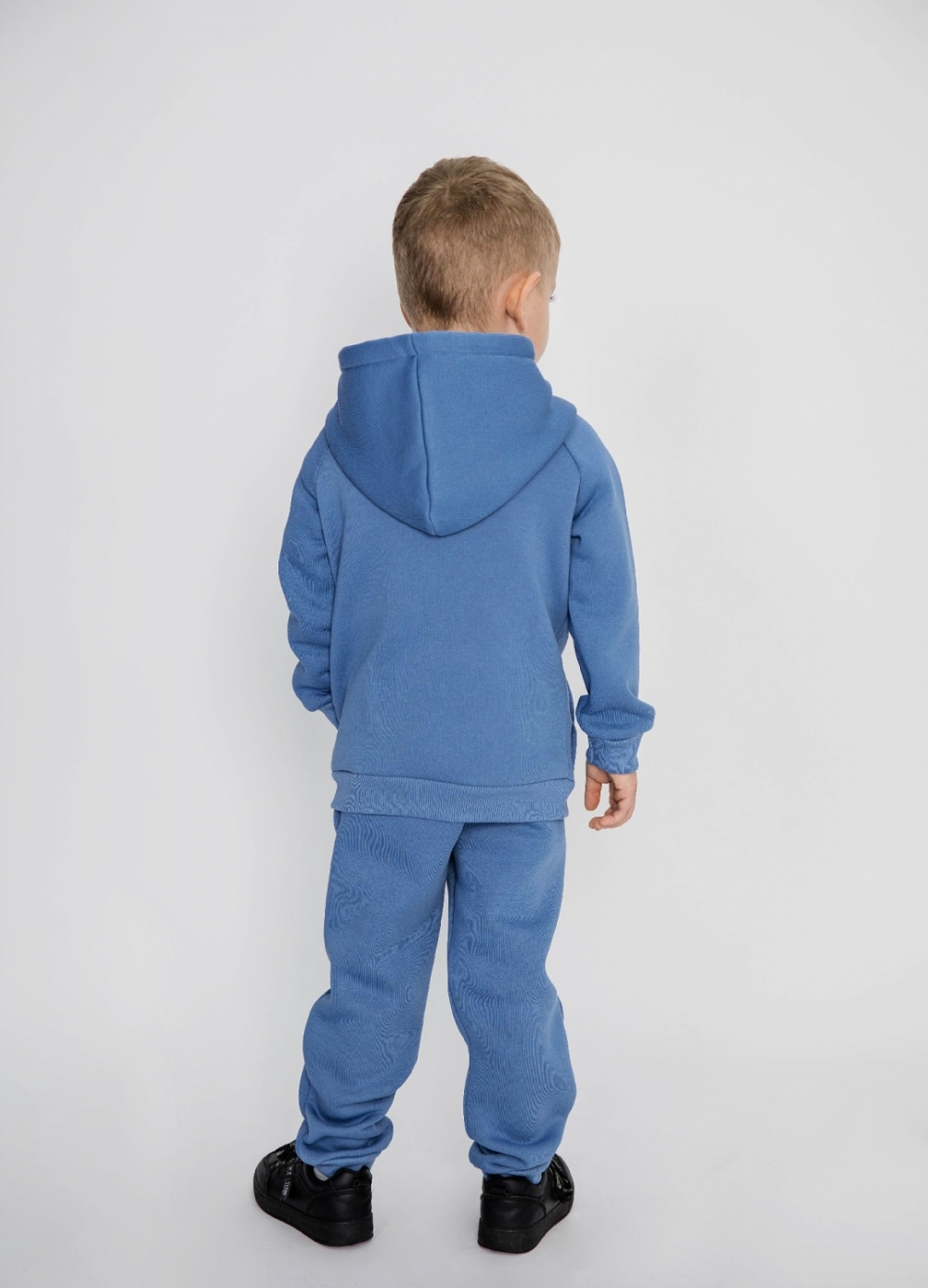 296-ДЖ. Свитшот с капюшоном + Штаны, хлопок 65%, 35% ПЭ, 3-х нитка (начес) джинсовый 122,128,134,140