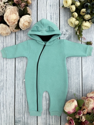 Купить оптом 308-Б. Комбинезон с капюшоном, хлопок 65%, 35% ПЭ, 3-х нитка с начесом + интерлок 62,68,74,80 в Ялте